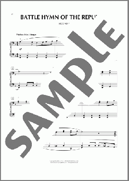 Battle Hymn Of The Republic(Julia Ward Howe)のピアノ連弾楽譜のサンプル画像