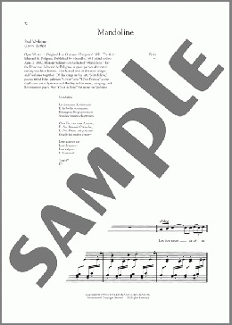 Cinq Melodies De Venise: Mandoline (High Voice)（Paul Verlaine）のピアノ & ボーカル楽譜のサンプル画像