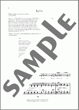 Lydia (Low Voice)(Leconte de Lisle)のピアノ & ボーカル楽譜のサンプル画像