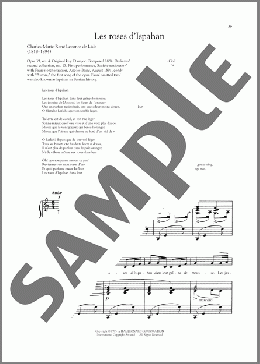 Les Roses D'Ispahan (Low Voice)(Leconte de Lisle)のピアノ & ボーカル楽譜のサンプル画像