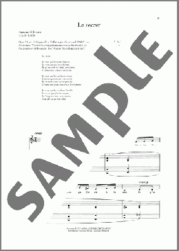 Le Secret (Low Voice)(Armand Silvestre)のピアノ & ボーカル楽譜のサンプル画像