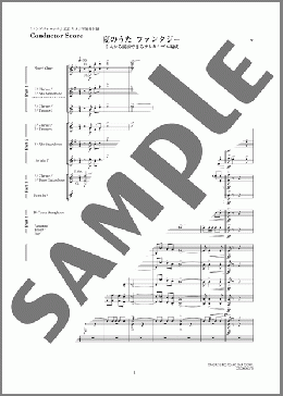 375PG 夏のうたファンタジー5人から演奏できるフレキシブル編成(吹奏楽)の吹奏楽フルスコア+全パート楽譜のサンプル画像