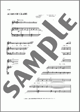 Acres Of Clams (Old Settler's Song)（Francis D. Henry）のピアノ & ボーカル & ギター楽譜のサンプル画像