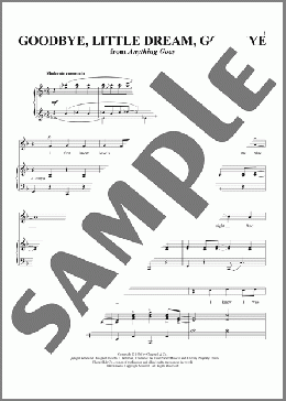 Goodbye, Little Dream, Goodbye (from Red, Hot, And Blue!)（Cole Porter）のピアノ & ボーカル楽譜のサンプル画像