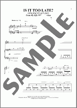 Is It Too Late? (Albertine's Last Letter) (from My Life With Albertine)（Ricky Ian Gordon/Richard Nelson）のピアノ & ボーカル楽譜のサンプル画像