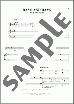Days And Days (from Fun Home)（Jeanine Tesori/Lisa Kron/Lisa Kron & Jeanine Tesori）のピアノ & ボーカル楽譜のサンプル画像