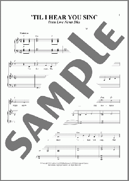 Til I Hear You Sing (from Love Never Dies)（Glenn Slater/Andrew Lloyd Webber）のピアノ & ボーカル楽譜のサンプル画像