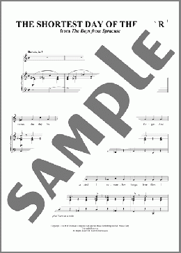 The Shortest Day Of The Year (from The Boys From Syracuse)（Lorenz Hart/Rodgers & Hart/Richard Rodgers）のピアノ & ボーカル楽譜のサンプル画像