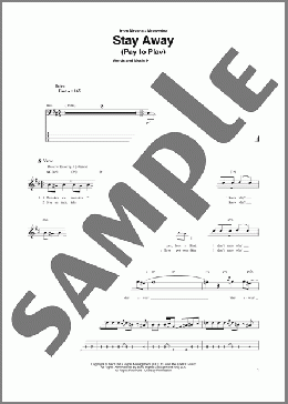 Stay Away（Nirvana）のベース楽譜のサンプル画像