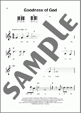 Goodness of God（Bethel Music and Jenn Johnson）のピアノソロ楽譜のサンプル画像
