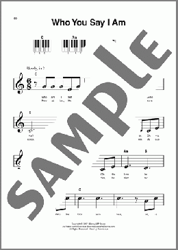 Who You Say I Am（Reuben Morgan）のピアノソロ楽譜のサンプル画像