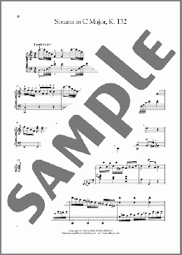 Sonata In C Major, K. 132（Domenico Scarlatti）のピアノソロ楽譜のサンプル画像