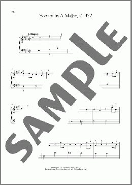 Sonata In A Major, K. 322, L. 483(Domenico Scarlatti)のピアノソロ楽譜のサンプル画像