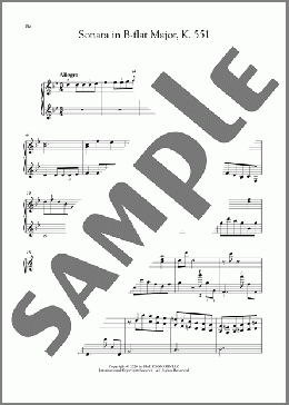 Sonata In B-Flat Major, K. 551(Domenico Scarlatti)のピアノソロ楽譜のサンプル画像
