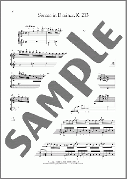 Sonata In D Minor, K. 213のピアノソロ楽譜のサンプル画像