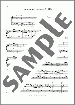 Sonata In F Minor, K. 185のピアノソロ楽譜のサンプル画像