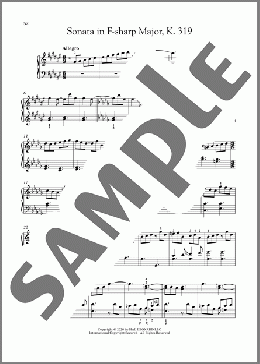 Sonata In F-Sharp Major, K. 319（Domenico Scarlatti）のピアノソロ楽譜のサンプル画像