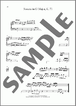 Sonata In G Major, K. 71のピアノソロ楽譜のサンプル画像