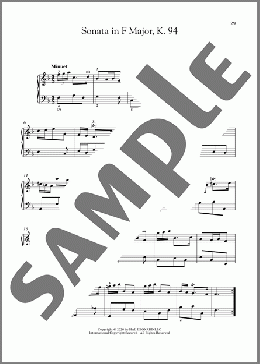 Sonata In F Major, K. 94のピアノソロ楽譜のサンプル画像