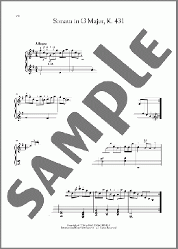 Sonata In G Major, K. 431（Domenico Scarlatti）のピアノソロ楽譜のサンプル画像