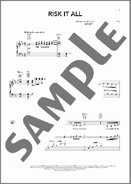 Risk It All（Bruno Mars）のピアノ & ボーカル & ギター楽譜のサンプル画像