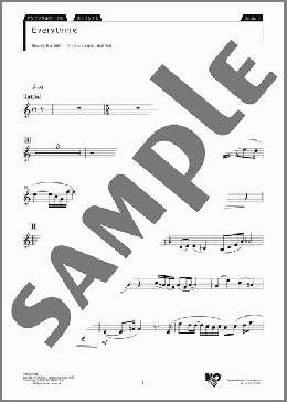 Everything Violin2（松本 俊明）のアンサンブルパート、初級から中級向け楽譜のサンプル画像