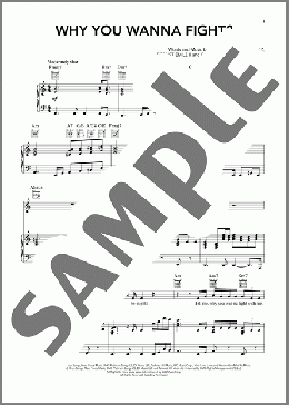 Why You Wanna Fight?（Bruno Mars）のピアノ & ボーカル & ギター楽譜のサンプル画像