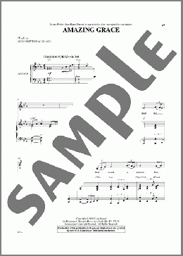 Amazing Grace（Patti Drennan）のピアノ & ボーカル楽譜のサンプル画像