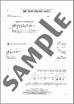 He Hideth My Soul（William Kirkpatrick/Fannie Crosby）のピアノ & ボーカル楽譜のサンプル画像