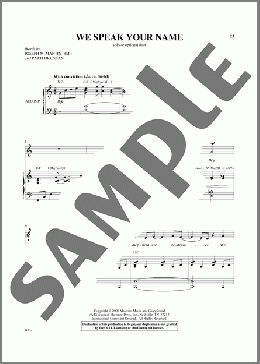 We Speak Your Name（Patti Drennan/Joseph Martin）のピアノ & ボーカル楽譜のサンプル画像