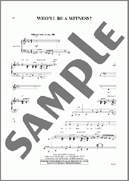 Who'll Be A Witness?（Traditional Spiritual）のピアノ & ボーカル楽譜のサンプル画像