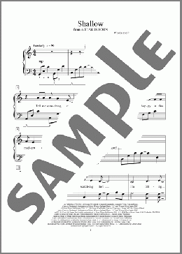 Shallow (arr. Phillip Keveren)（Lady Gaga）のピアノソロ楽譜のサンプル画像