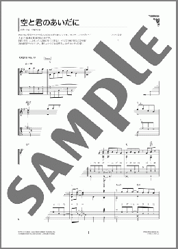 空と君のあいだに(中島 みゆき)のギターソロ、初級から中級向け楽譜のサンプル画像