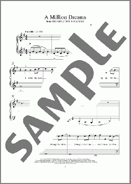 A Million Dreams (from The Greatest Showman)（Pink）のピアノソロ楽譜のサンプル画像