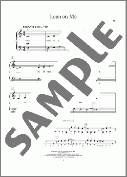 Lean On Me（Bill Withers）のピアノソロ楽譜のサンプル画像