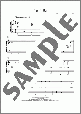 Let It Be（The Beatles）のピアノソロ楽譜のサンプル画像
