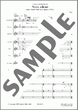 Nuits, Adieu(Saariaho)の合唱その他楽譜のサンプル画像