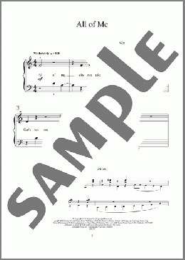 All Of Me（Frank Sinatra/Willie Nelson/Billie Holiday/Michael Bubl?/Louis Armstrong/Paul Whiteman & His Orchestra）のピアノソロ楽譜のサンプル画像