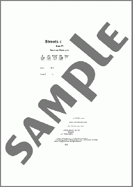 Streets Of Philadelphia（Bruce Springsteen）のギターコード楽譜のサンプル画像