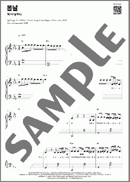Spring Day（BTS）のピアノソロ楽譜のサンプル画像