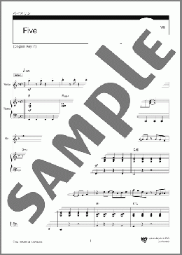 Five (転調なし)（嵐）のバイオリン、中級向け楽譜のサンプル画像