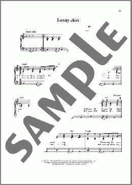 Sunny Skies（James Taylor）のピアノ & ボーカル & ギター楽譜のサンプル画像