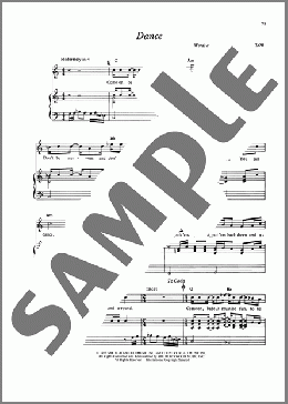 Dance（James Taylor）のピアノ & ボーカル & ギター楽譜のサンプル画像