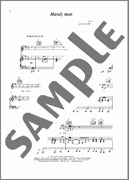 Handy Man（James Taylor/Jimmy Jones）のピアノ & ボーカル & ギター楽譜のサンプル画像