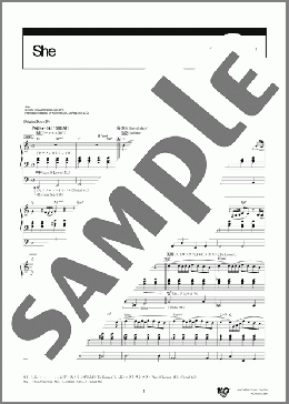 She(エルヴィス・コステロ)のエレクトーンソロ、6級向け楽譜のサンプル画像