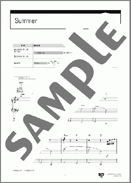Summer（久石 譲）のエレクトーンソロ、6級向け楽譜のサンプル画像