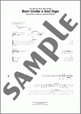 Born Under A Bad Sign（Albert King）のギターソロ楽譜のサンプル画像