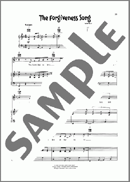The Forgiveness Song（VeggieTales/Lisa Vischer）のピアノ & ボーカル & ギター楽譜のサンプル画像