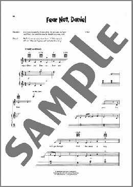 Fear Not, Daniel（VeggieTales/Phil Vischer）のピアノ & ボーカル & ギター楽譜のサンプル画像