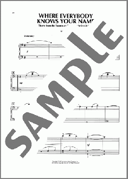 Where Everybody Knows Your Name (from Cheers)（Gary Portnoy）のピアノ連弾楽譜のサンプル画像